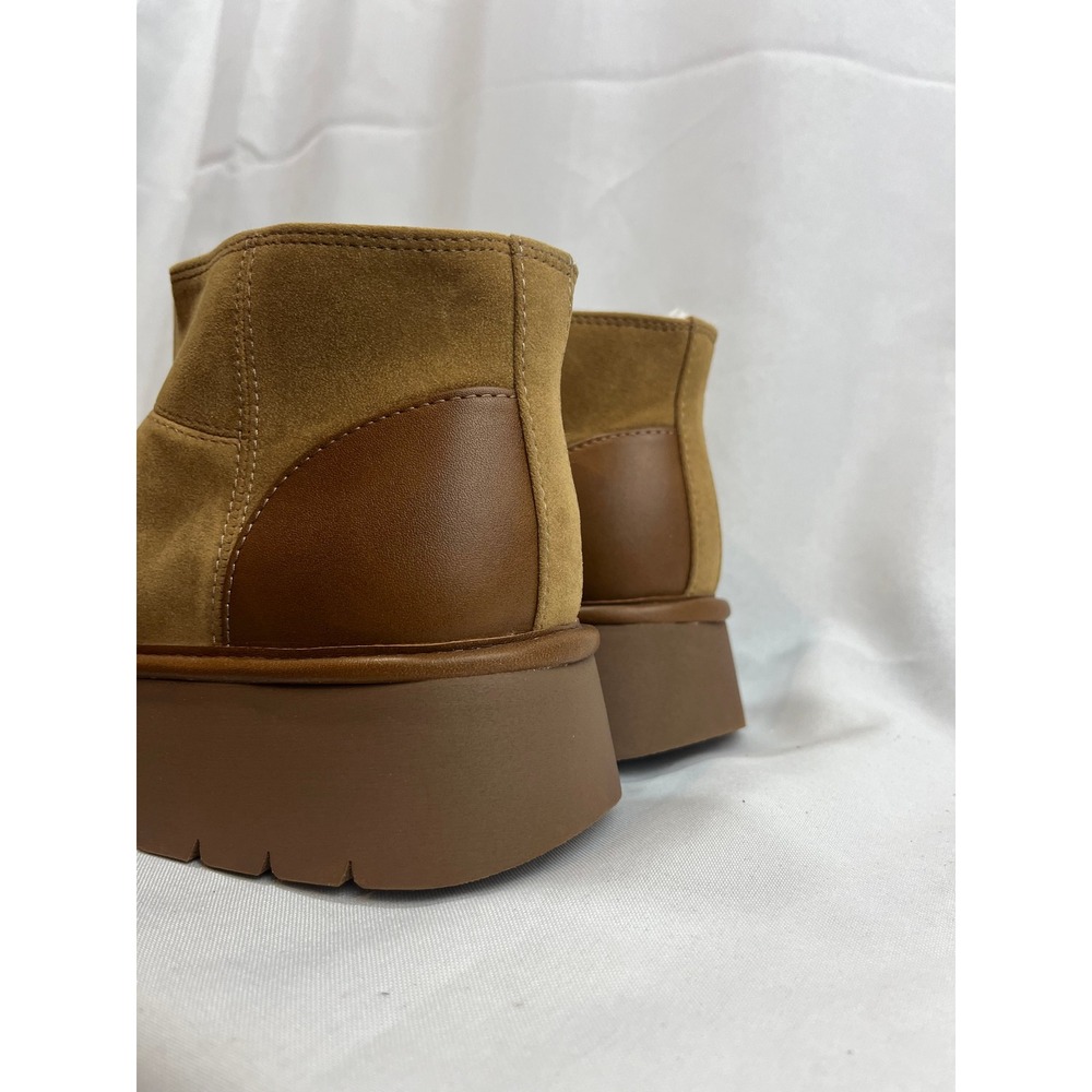 Wild Fable Womens Platform Ankle Boots Tan Chestnut Faux Shearling Lug Sole 7 - Picture 3 of 6